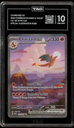 Pokemon Charizard ex 151 MEW EN Special Illustration Rare #199 TAG 10 Gem Mint - Image 1