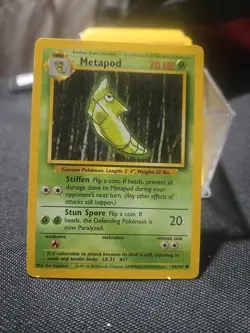 Pokemon Card Metapod 54/102 Base Set Unlimited - Image 1
