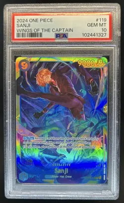 2024 One Piece Wings of The Captain Sanji Secret Rare #OP06-119 PSA 10 GEM MINT - Image 1