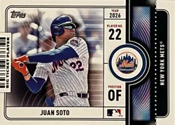 Juan Soto Big Ticket Player 2026 Topps Series 1 #BTP-11 New York Mets MLB🔥 - Image 1