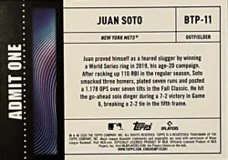 Juan Soto Big Ticket Player 2026 Topps Series 1 #BTP-11 New York Mets MLB🔥 - Image 2