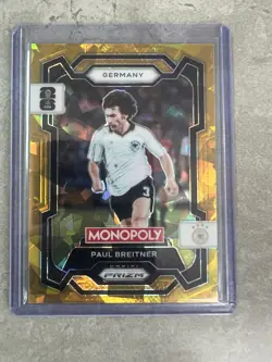 2026 Panini Prizm Monopoly FIFA World Cup Paul Breitner Gold Cracked Ice - Image 1