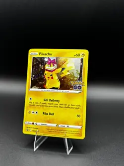 Pokemon TCG Pokemon Go Pikachu (Hat) Black Star Holo Promo Card SWSH234 - Image 2