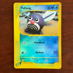 Poliwag 125/165 Reverse Holo Common Expedition Pokemon Card - Image 1