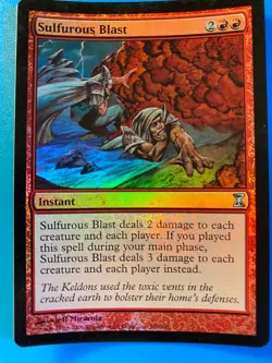 MTG 1x FOIL Sulfurous Blast Time Spiral Modern Magic the Gathering Card x1 LP - Image 1