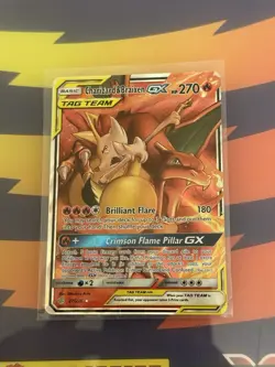 Charizard & Braixen GX 22/236 Cosmic Eclipse Tag Team Ultra Rare Pokemon Card - Image 1