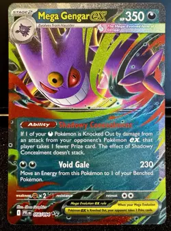 Pokemon TCG Mega Gengar ex 056/094 Me02 Phantasmal Flames Holo Double Rare Card - Image 1