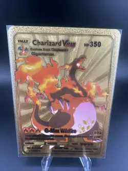 Pokemon Charizard Gold Foil Fan Art Collector Card - VMAX - 143/293 - 350 HP - Image 1