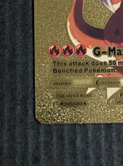 Pokemon Charizard VMAX 350hp Gold Foil Fan Art Collector Card TCG - Image 5