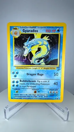 Pokemon TCG Gyarados Holo Rare Card 7/130 Base Set 2 MP - Image 1