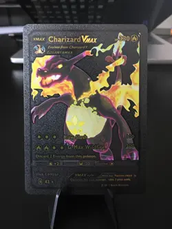Charizard VMAX Gold/Black Foil Pokemon Card #43 Fan Art HP 330 - Image 1