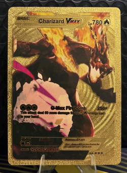 Pokemon TCG Charizard VMAX 780hp Gold Foil Fan Art Collector Card - Image 1
