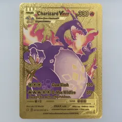 Pokemon Charizard VMAX 330hp Gigantamax Gold Foil Fan Art Collector Card TCG - Image 1