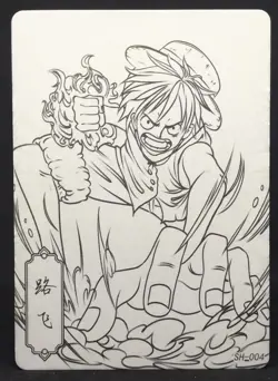 Monkey D Luffy SH-004 Manga Sketch One Piece Card CCG TCG - Image 1