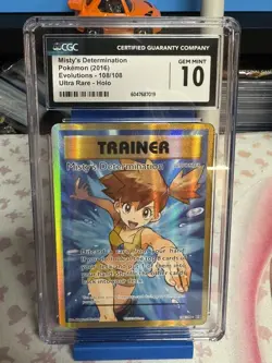 CGC Gem Mint 10 Misty's Determination Full Art Holo Card 108/108 Evolutions - Image 1
