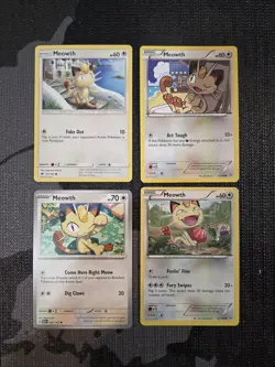 5 x Meowth Pokemon Card Lot - Image 1