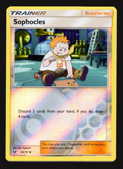 Pokemon TCG Sophocles Reverse Holo Shining Legends Sun & Moon SM 65 NM-VLP Card - Image 1