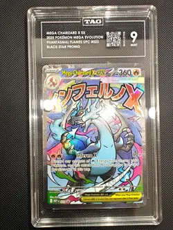 TAG 9 Mega Charizard X ex 023 Phantasmal Flames UPC PROMO Pokemon Card - Image 1