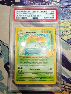 PSA 10 Venusaur 15 HOLO Celebrations Collection 2021 EN Pokemon Card - Image 1