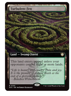 Turbulent Fen - Extended Art Commander: Secrets of Strixhaven MTG - Image 1