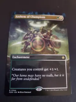 Anthem of Champions (Borderless) [Foundations] Magic MTG NM - Image 1