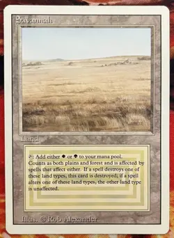 @Q@ MTG Revised 3rd Edition Savannah MP @Q@ - Image 1