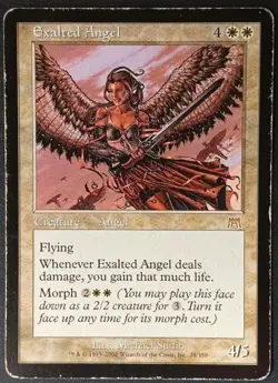 MTG Magic: Onslaught - EXALTED ANGEL #028 Rare - heavy play - Image 1