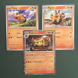 Tepig Pignite Emboar Evolution Lot WHT Pokemon TCG - Image 1
