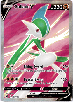Pokemon TCG Gallade V 181/196 Lost Origin Full Art Holo Rare Near Mint - Image 1