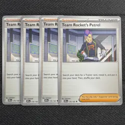 4x Team Rocket’s Petrel | 176/182 NM | Destined Rivals | Pokemon TCG Playset - Image 1