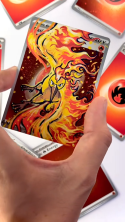 Moltres - hand-painted on Fire Holo Energy Pokemon card - Image 2