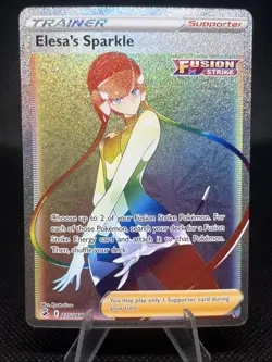 Elesa's Sparkle 275/264 Swsh08: Fusion Strike Holo rainbow pokemon card mint - Image 2