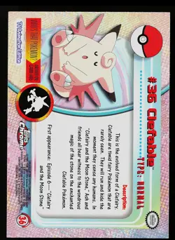 Pokemon Card - Topps Chrome TV Animation Edition Clefable #36 - Image 2