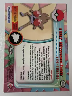 2000 Topps Chrome Pokemon Series 2 #107 Hitmonchan FREE COMBINED SHIPPING - Image 2
