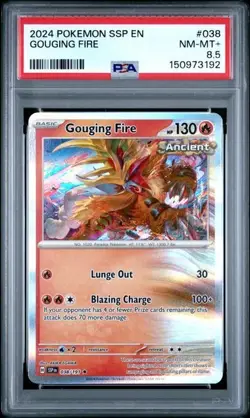 2024 POKEMON SSP EN-SURGING SPARKS #038 GOUGING FIRE PSA NM-MT+ 8.5 - Image 1
