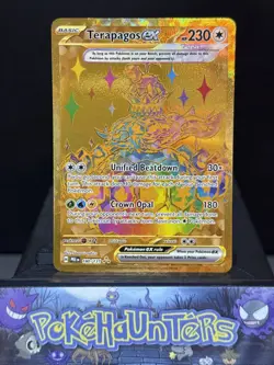 Pokemon Card Terapagos EX 180/131 Prismatic Evolutions Hyper Rare Gold NM - Image 1
