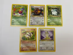 1st Edition Pokemon Jungle Lot Weepinbell Tauros Mankey Nidoran Meowth - Image 1
