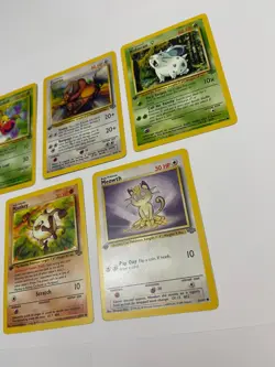 1st Edition Pokemon Jungle Lot Weepinbell Tauros Mankey Nidoran Meowth - Image 2