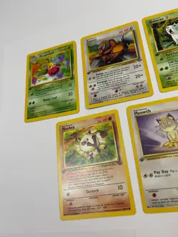 1st Edition Pokemon Jungle Lot Weepinbell Tauros Mankey Nidoran Meowth - Image 3
