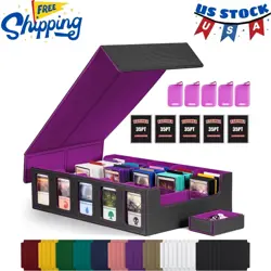 Trading Card Storage Box with Commander Display , 5-Row Deck Case with Removable - Image 1