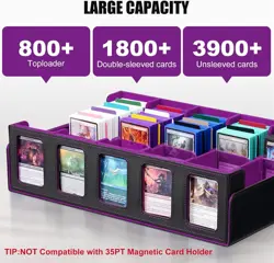 Trading Card Storage Box with Commander Display , 5-Row Deck Case with Removable - Image 2