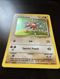 Pokemon TCG Hitmonchan Base Set 7/102 Holo Unlimited Holo Rare - Image 2