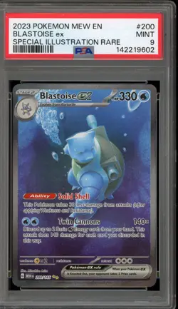 Pokemon Blastoise ex 151 MEW EN Special Illustration Rare #200 PSA 9 Mint - Image 1