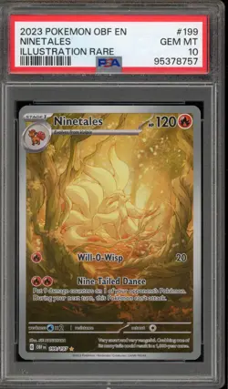 Pokemon Ninetales Obsidian Flames Illustration Rare #199 PSA 10 Gem Mint - Image 1