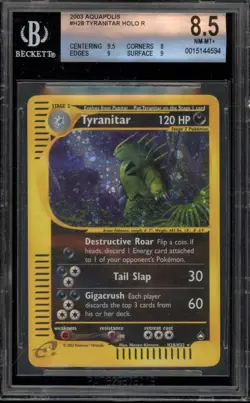 Pokemon Tyranitar Aquapolis Reverse Holo Rare #H28 BGS 8.5 - Image 1