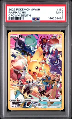 2023 Pokemon Crown Zenith Pikachu Full Art #160 MINT PSA 9 SWSH Secret Rare - Image 1