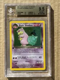 2000 Pokemon Team Rocket 1st Edition Dark Slowbro #12 Holo BGS 9.5 - Image 1
