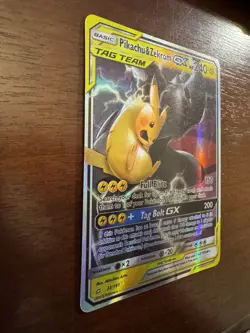 Pikachu & Zekrom GX 33/181 Tag Team Pokemon Card MP Moderately Crease Clean - Image 3