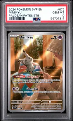 2024 POKEMON SVP EN-SV BLACK STAR PROMO #075 MIMIKYU PSA 10 GEM PALDEAN FATES - Image 1