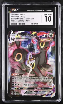 Umbreon Vmax TG23/TG30 Trainer Gallery Holo Pokemon CGC 10 Gem Mint *022 - Image 1